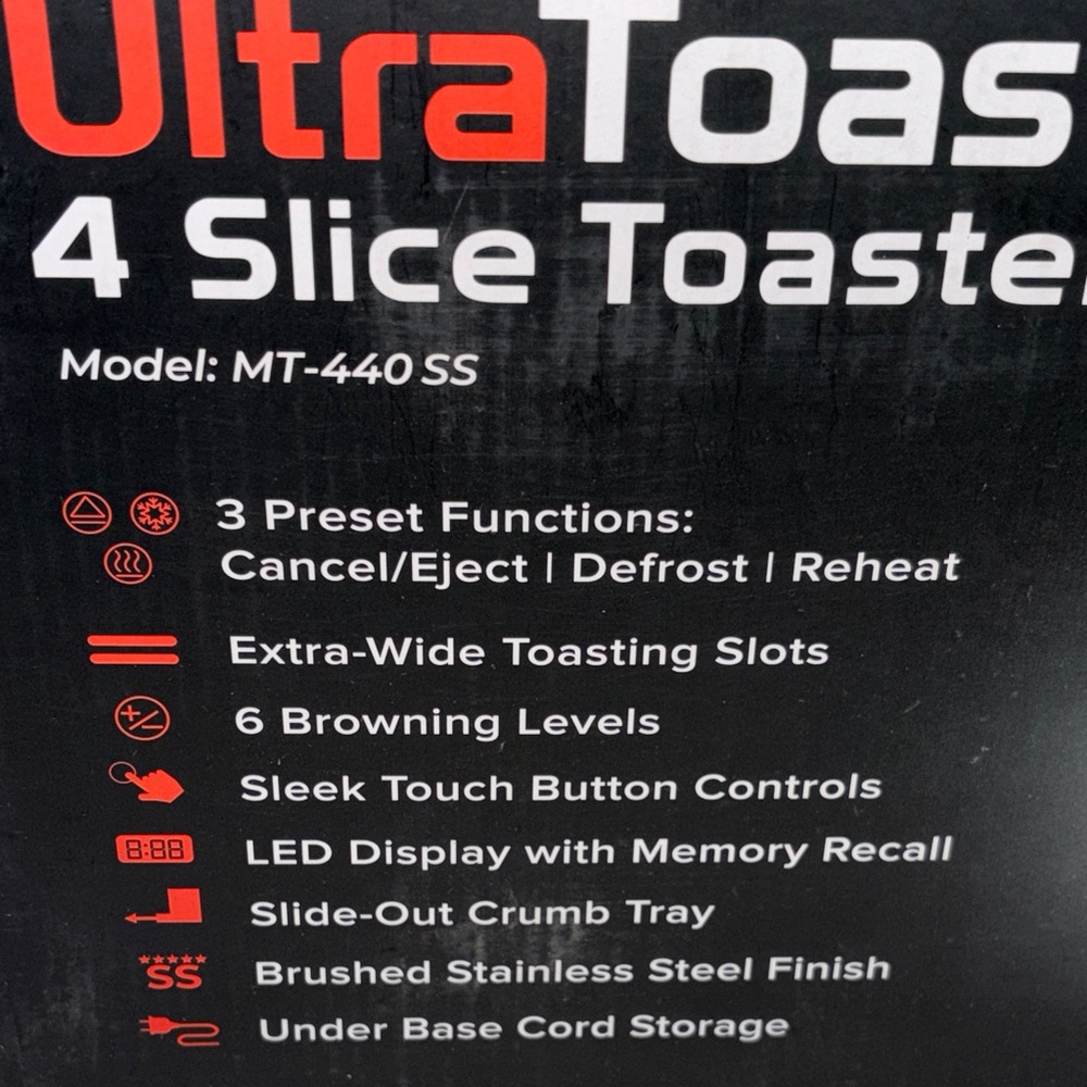 Stainless Steel Toaster 4 slice with LED Display NWT - Picture 8 of 9